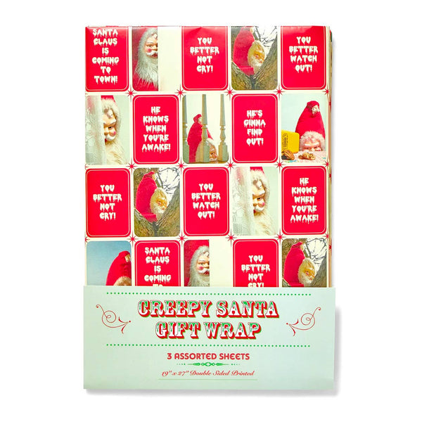 Creepy Santa Wrapping Paper Set