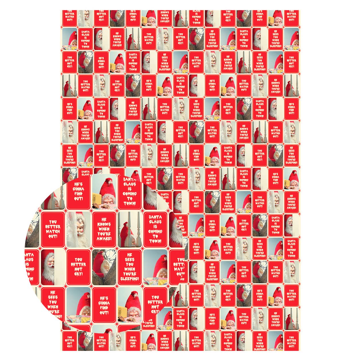 Creepy Santa Wrapping Paper Set